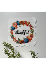 Thankful Kabak Çelenk Desenli Kokteyl Peçetesi Kumaş