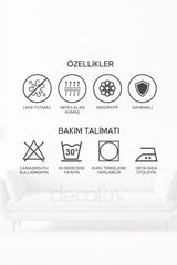 Kırmızı Gelincik Çiçek ve Slogan Tasarımlı Lazer Kesim Runner - 48x135cm