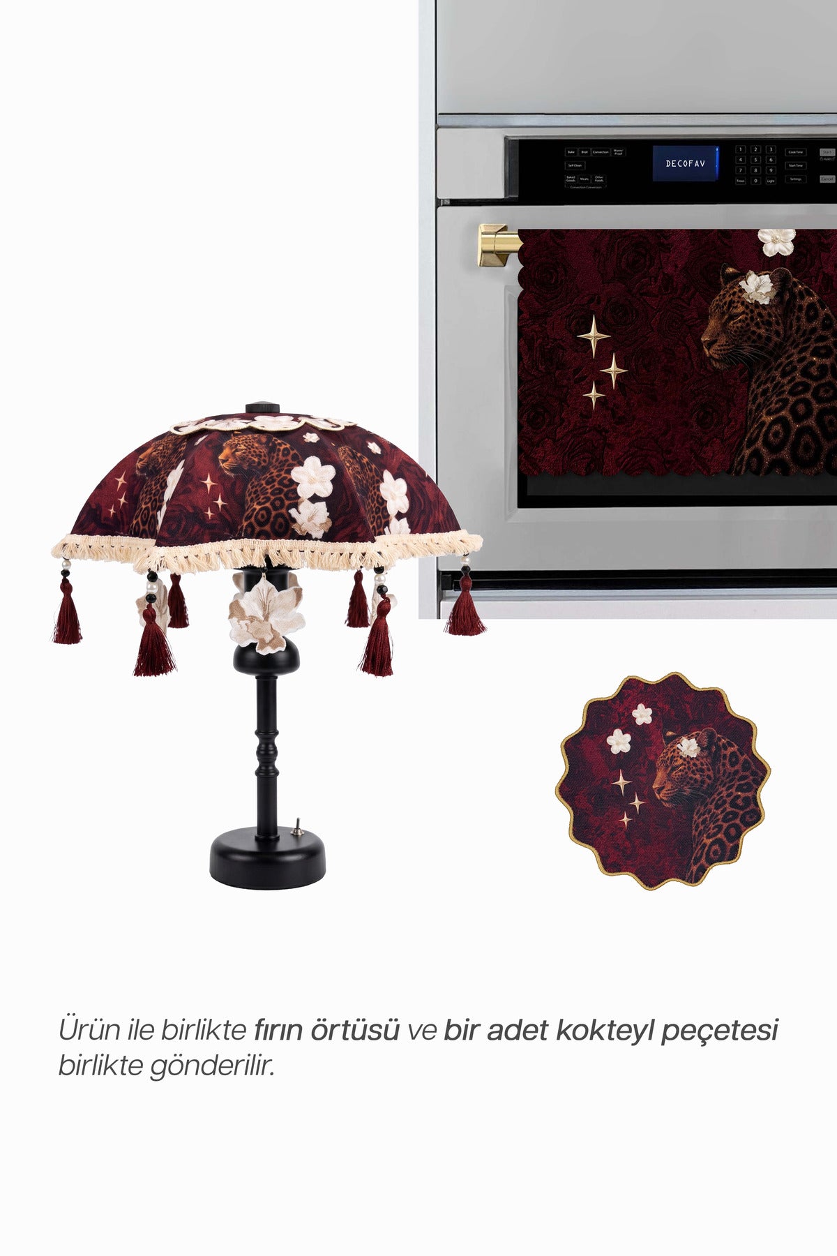 Leopar Bahçesi Bohem Tasarım Pilli LED Aplik – Dekoratif Aydınlatma (Hediyeli Set)