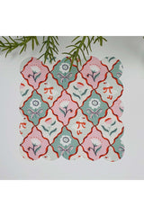 Zarif Çiçekler ve Dekoratif Fiyonk Desenli Lazer Kesim Kumaş Kokteyl Peçetesi 1 Adet