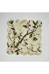 Sulu Boya Tatlı Çiçek ve Dal Desenli Dijital Baskılı Lazer Kesim Kokteyl Peçetesi