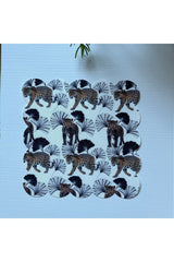 Leopar Fincan Uyumlu Desenli Kumaş Kokteyl Peçetesi Yıkanabilir Lazer Kesimli