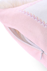 Orient Charm – Yelpaze ve İnci Bordür Tasarımlı Saçaklı Kadife Kırlent Kılıfı - 43x43cm