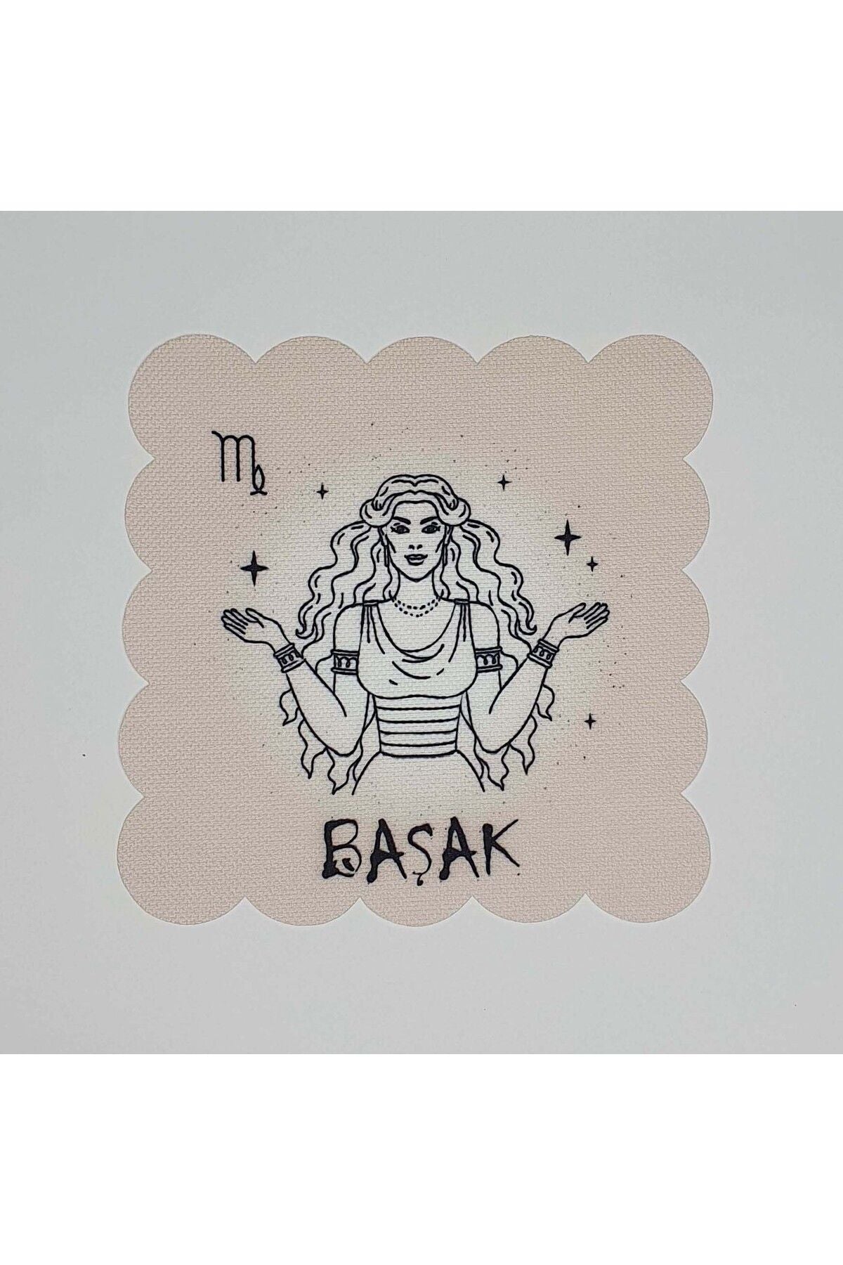 Başak Burcu Desenli Dijital Baskılı Lazer Kesimli Kokteyl Peçetesi