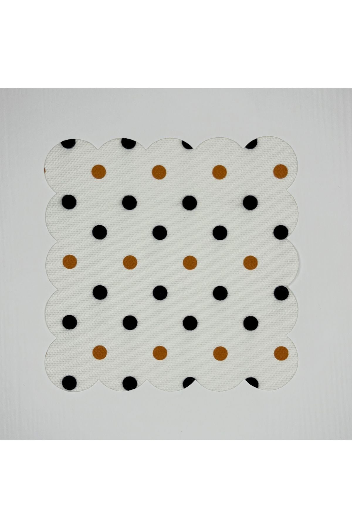 Siyah Sarı Puan Desenli Dijital Baskılı Lazer Kesim Kokteyl Peçetesi