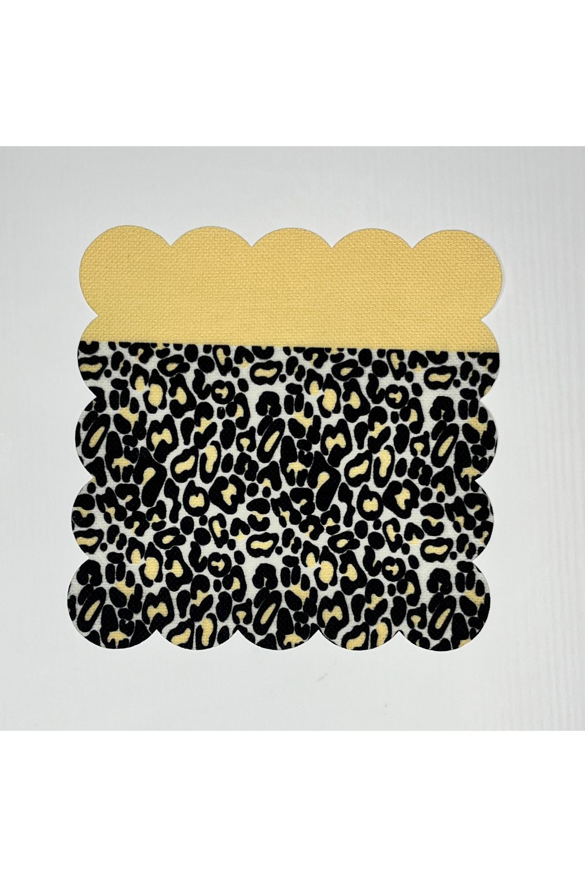Leopar Desenli Sarı Şeritli Dijital Baskılı Kokteyl Peçetesi Yıkanabilir Lazer Kesimli