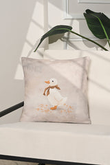 Autumn Duck Çizimli Sevimli Ördek Kırlent Kılıfı – 43x43cm
