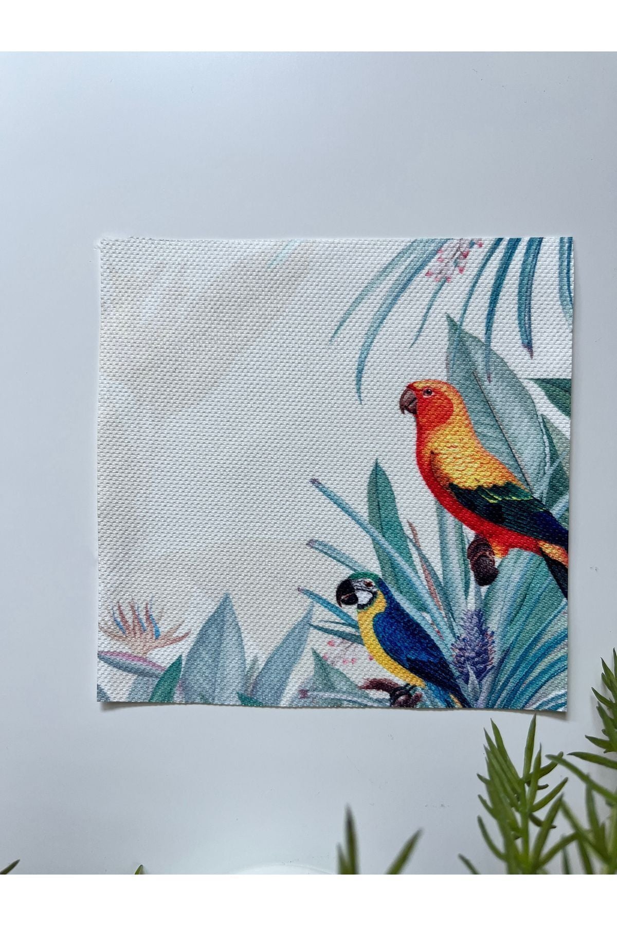 Tropik Orman Papağanlar Desenli Dijital Baskılı, Kenarı Lazer Kesim Dekoratif Kokteyl Peçeteleri