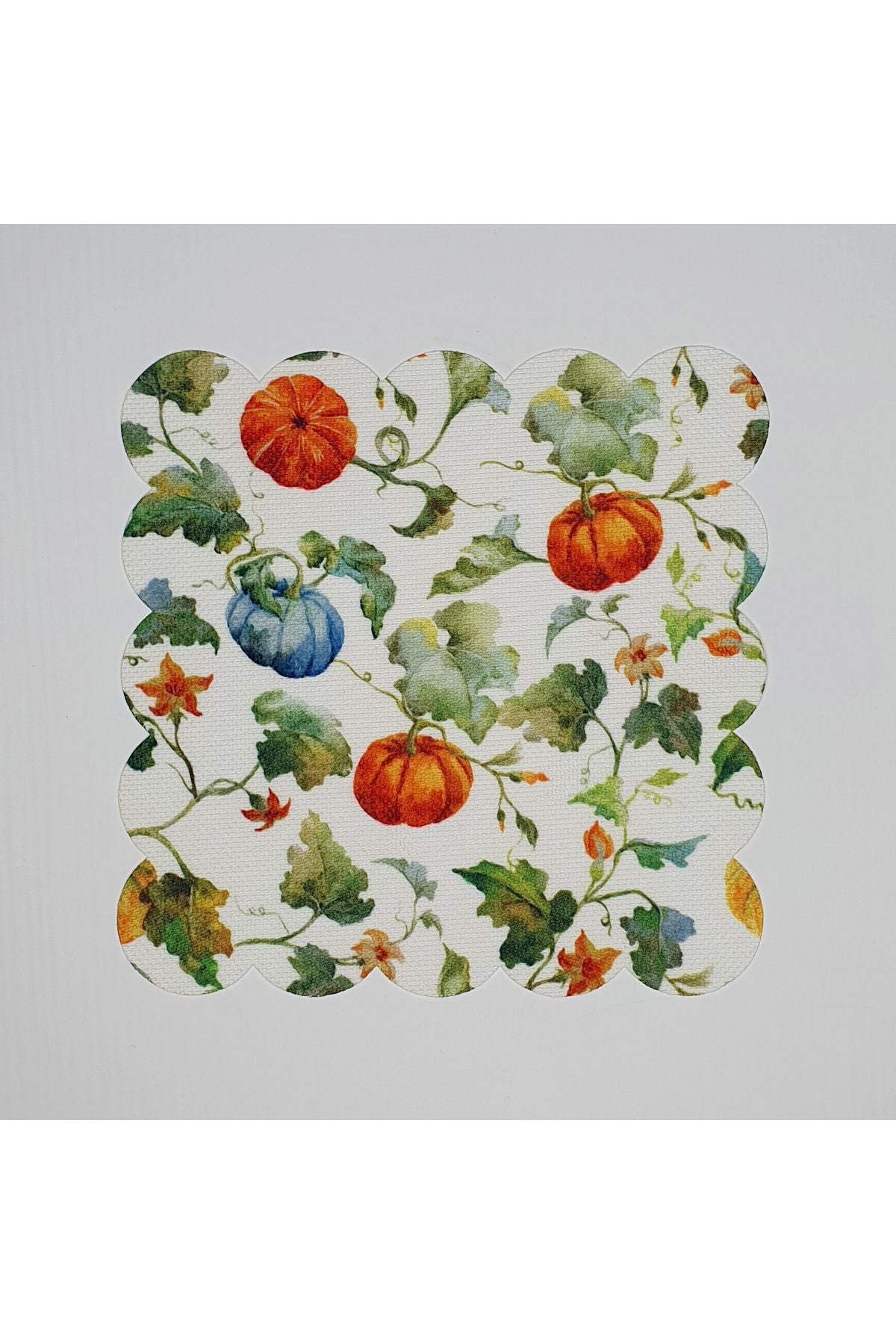 Sulu Boya Kabak Desenli Dijital Baskılı Lazer Kesim Kokteyl Peçetesi