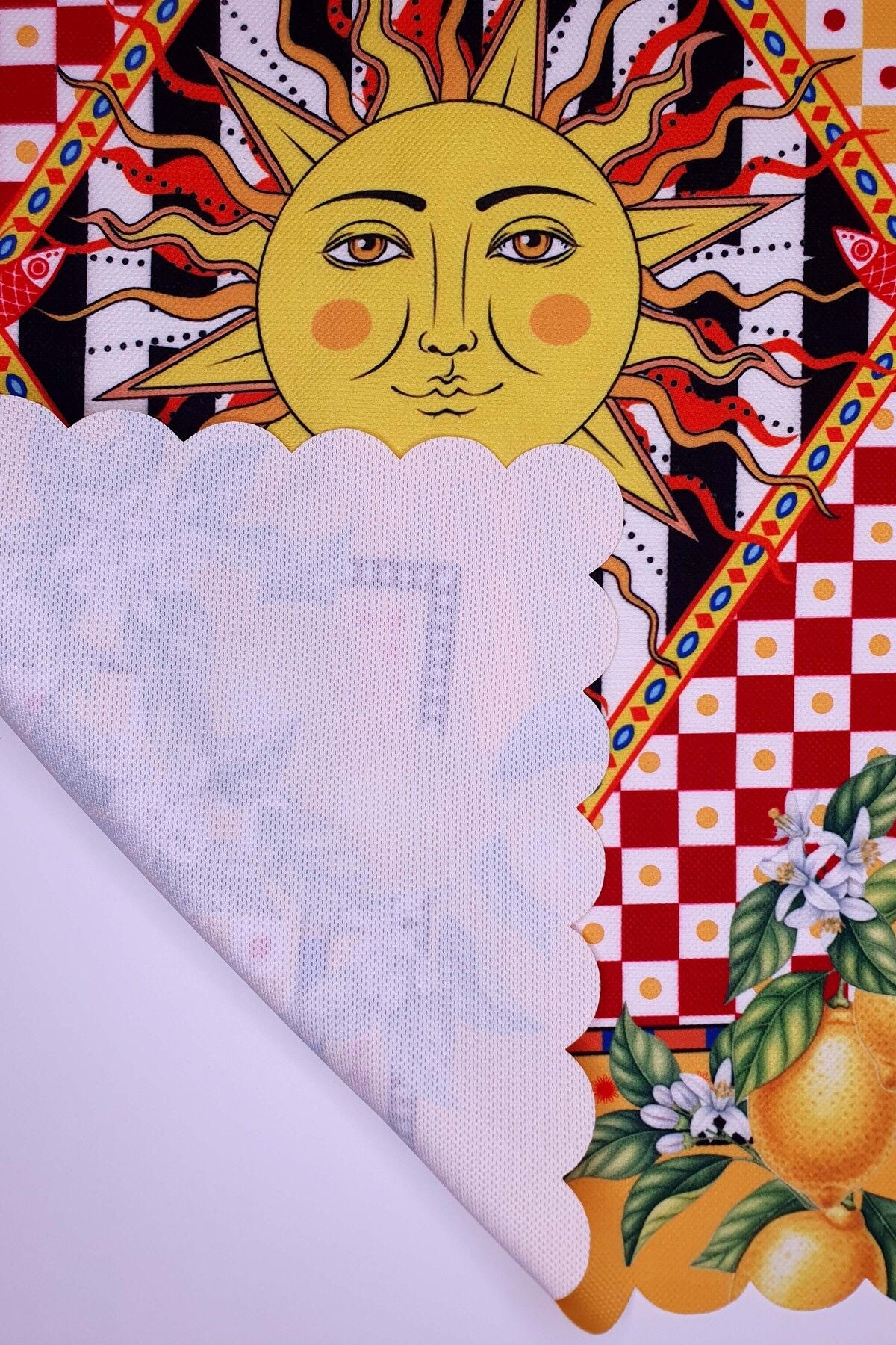 Sole di Sicilia Güneş Desenli Sarı Lazer Kesim Fırın Örtüsü