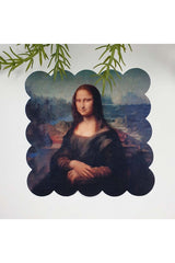 Mona Lisa Portre Tasarımlı Lazer Kesim Kumaş Kokteyl Peçetesi 1 Adet - Decofav | Kırlent, Sofra Tekstili, Kumaş