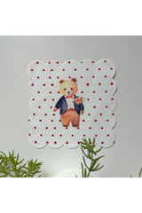 Damat Teddy Zemin Puantiyeli Desenli Kokteyl Peçetesi Kumaş