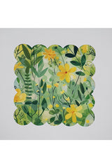 Sulu Boya Sarı Papatya Desenli Dijital Baskılı Lazer Kesim Kokteyl Peçetesi