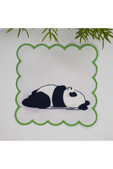 Uykucu Panda Tasarımlı Nakış Kenar Kokteyl Peçetesi 1 Adet