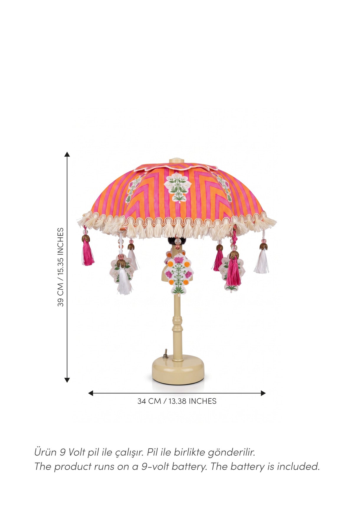Sunset Bohem Çiçek Desenli Pilli LED Aplik – Dekoratif Aydınlatma (Hediyeli Set)