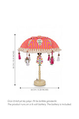 Sunset Bohem Çiçek Desenli Pilli LED Aplik – Dekoratif Aydınlatma (Hediyeli Set)