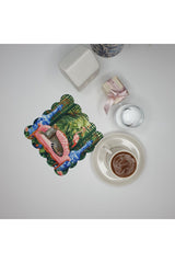 Maximalist Çita Flamingo ve Tropikal Tasarımlı Kumaş Kokteyl Peçetesi 1 Adet