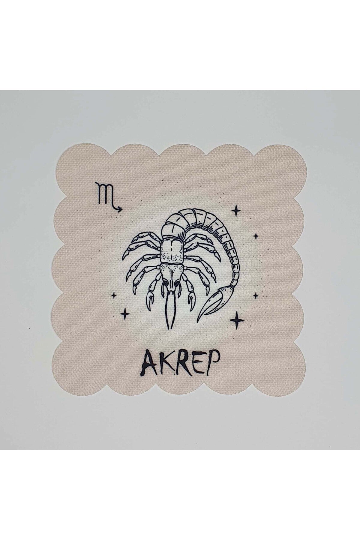 Akrep Burç Desenli Dijital Baskılı Lazer Kesimli Kokteyl Peçetesi