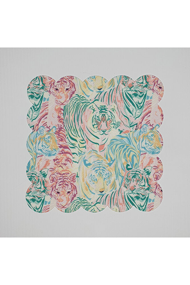 Pastel Kaplan Desenli Dijital Baskılı Lazer Kesim Kokteyl Peçetesi