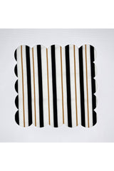 Siyah Gold Çizgi Desenli Dijital Baskılı Kokteyl Peçetesi Yıkanabilir Lazer Kesimli