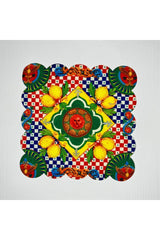 İtalyan Limonlu Çini Desenli Dijital Baskılı Kokteyl Peçetesi