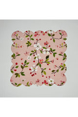 Pastel Pembe Zemin Kiraz Çiçekleri Desenli Dijital Baskılı Kokteyl Peçetesi