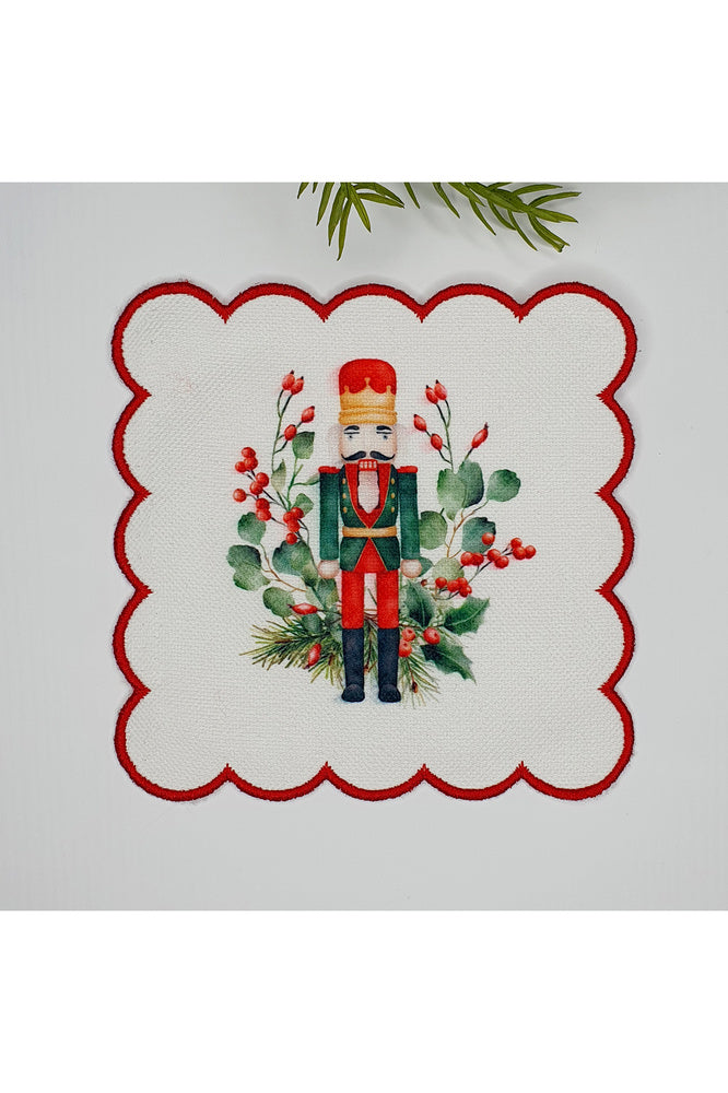 Sulu Boya Kurşunasker Yılbaşı Desenli Dijital Baskılı Nakışlı Kokteyl Peçetesi