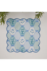 Pastel Çiçekler ve Fiyonk Tasarım Nakış Kenar Yıkanabilir Kokteyl Peçetesi 1 Adet