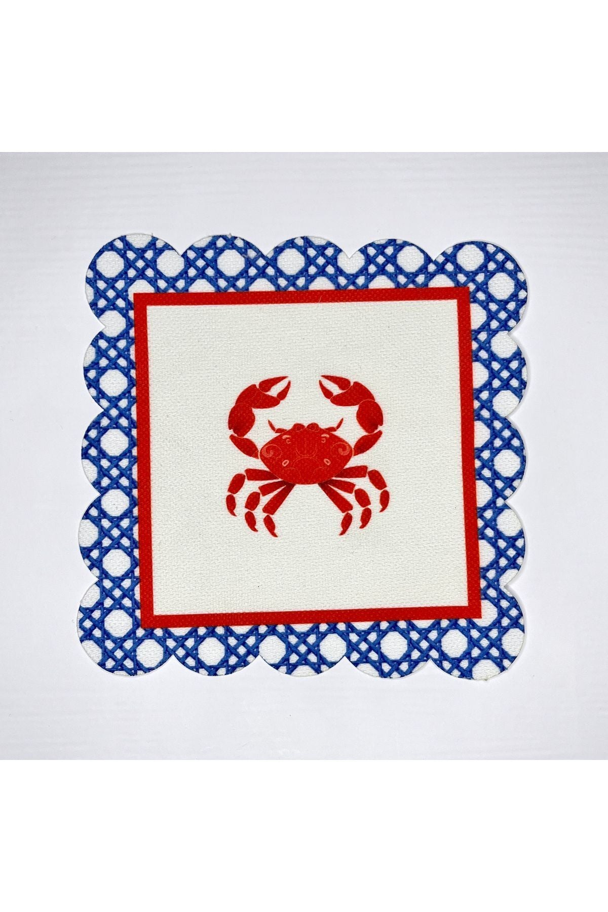 Kırmızı Yengeç Hazeran Desenli Dijital Baskılı Kokteyl Peçetesi Yıkanabilir Lazer Kesimli