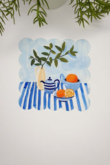 Sulu Boya Tatlı Masa Manzarası Tasarımlı Lazer Kesim Kokteyl Peçetesi 1 Adet