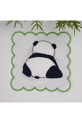 Küskün Panda Tasarımlı Nakış Kenar Kokteyl Peçetesi 1 Adet