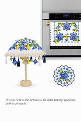 Limon Bahçesi Bohem Tasarım Pilli Bali Şemsiyesi LED Aplik – Kumaş Şapkalı Dekoratif Aydınlatma (Hediyeli Set)