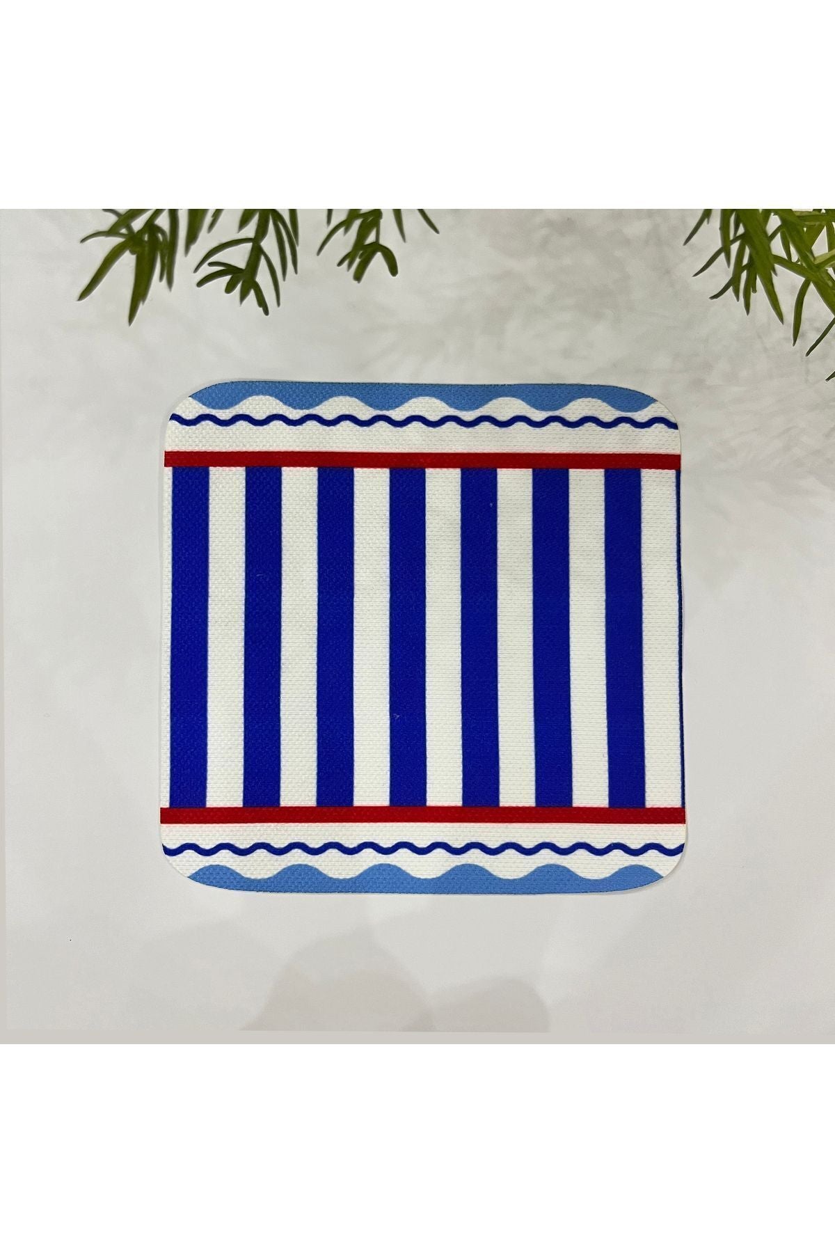 Sulu boya Çini Vazo Desenli Kumaş Kokteyl Peçetesi Yıkanabilir Lazer Kesimli