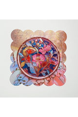 Saray Çiçeği Desenli Lazer Kesim Yıkanabilir Kokteyl Peçetesi