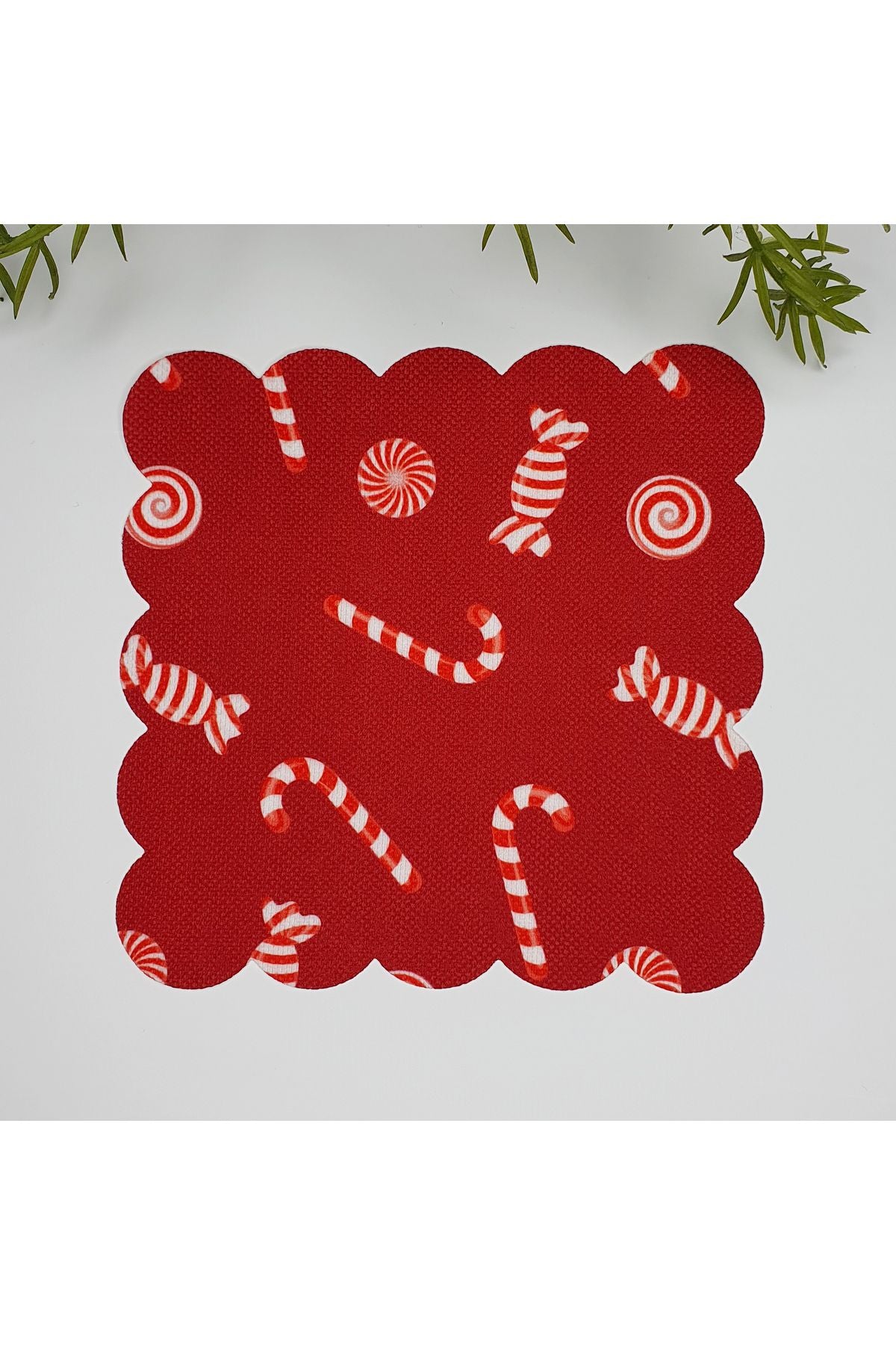 Yılbaşı Temalı Şeker Desenli Dijital Baskılı Kokteyl Peçetesi 1 Adet