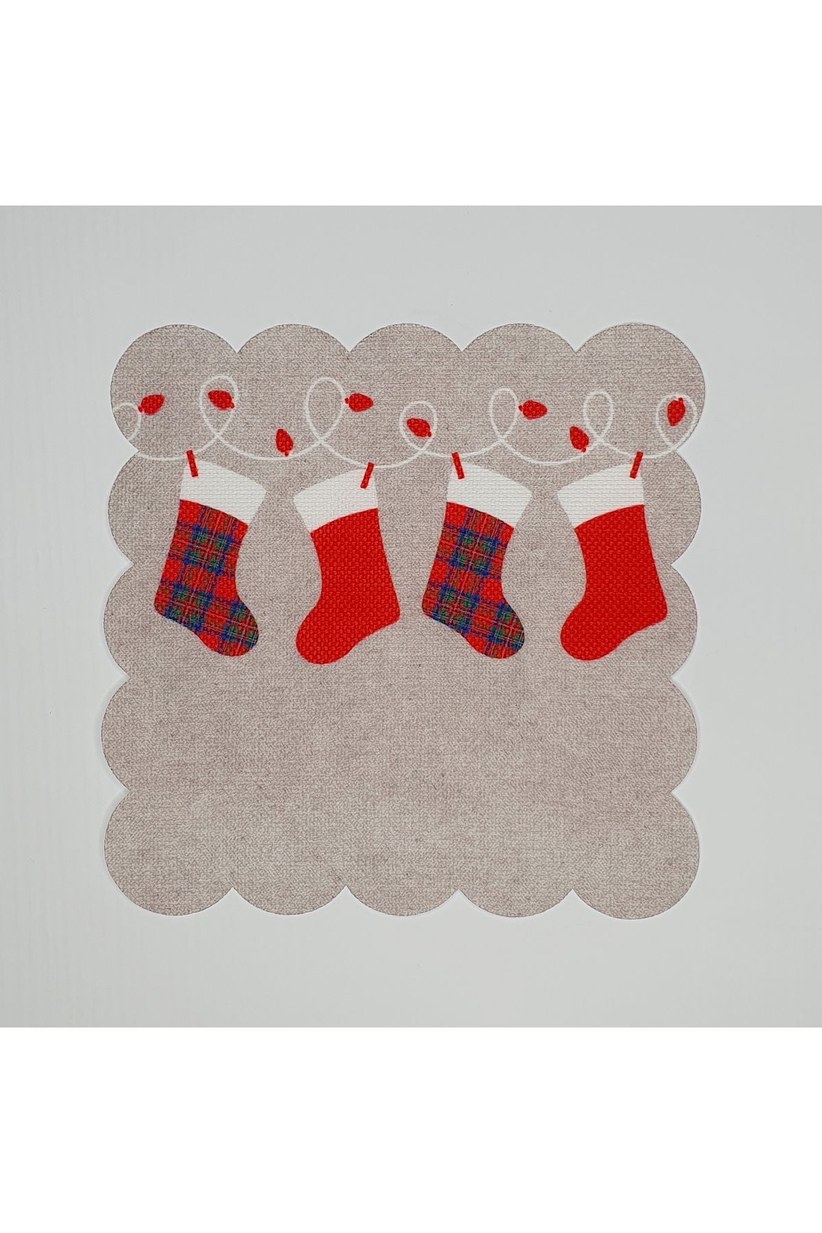 Yılbaşı Dilek Çorapları Desenli Dijital Baskılı Lazer Kesim Kokteyl Peçetesi