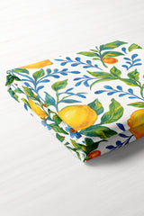 Limoncello Sulu Boya Limonlar Dekoratif Masa Örtüsü - 130x204cm