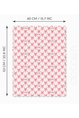 Romantik Pembe Fiyonk Desenli Lazer Kesim Kumaş Fırın Örtüsü