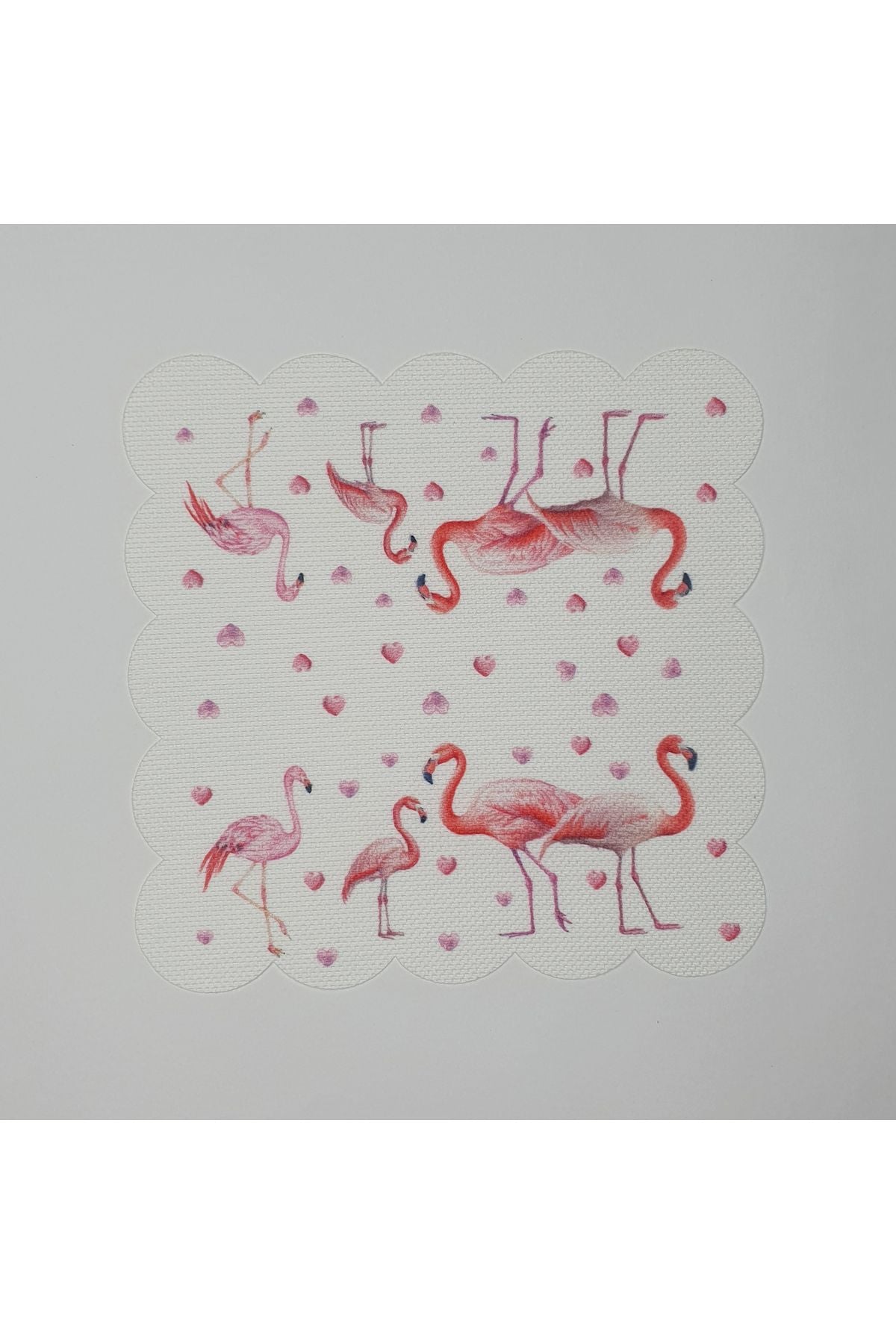 Tatlı Flamingo Desenli Dijital Baskılı Lazer Kesimli Kokteyl Peçetesi