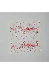 Tatlı Flamingo Desenli Dijital Baskılı Lazer Kesimli Kokteyl Peçetesi