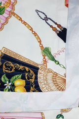 Orient Charm – Yelpaze ve İnci Tasarımlı Masa Örtüsü - 130x204cm