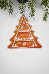 Ağaç Form Gingerbread Çam Ağacı Tasarımlı Nakış Kenar Kokteyl Peçetesi 1 Adet