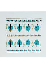 Yeşil Ağaç Desenli Fincan Uyumlu Kumaş Kokteyl Peçetesi Yıkanabilir Lazer Kesimli