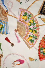 Orient Charm – Yelpaze ve İnci Tasarımlı Masa Örtüsü - 130x204cm