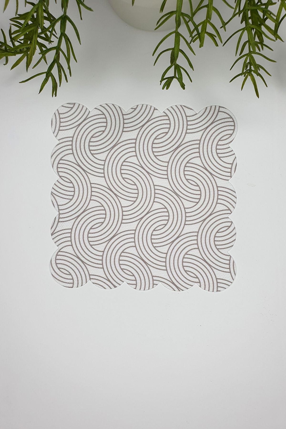 Geometrik Zincir Desenli Lazer Kesim Kumaş Kokteyl Peçetesi 1 Adet