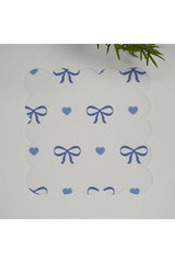 Fiyonk ve Kalpler Minimalist Desenli Kumaş Kokteyl Peçetesi 1 Adet