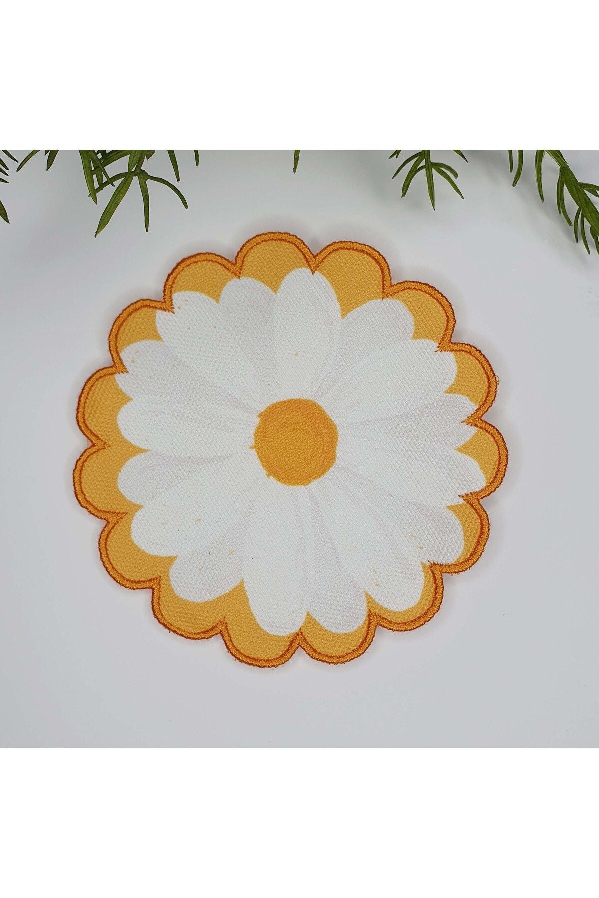 Tatlı Papatya Desenli Pinterest Stili Nakış Kenar Kokteyl Peçetesi 1 Adet