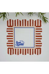 Dekoratif Kenar Bon Appetit Slogan Desenli Yıkanabilir Kumaş Kokteyl Peçetesi 1 Adet