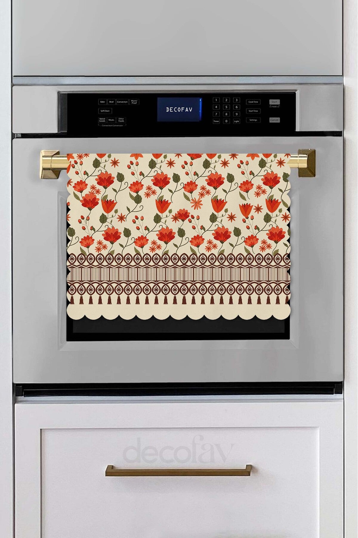 Antika Perde Desenli Lazer Kesim Fırın Örtüsü - 43x55cm