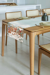 Gingerbread Village Zencefil Diyarı Lazer Kesim Runner - 48x135cm